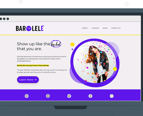 Barlele home page on a laptop
