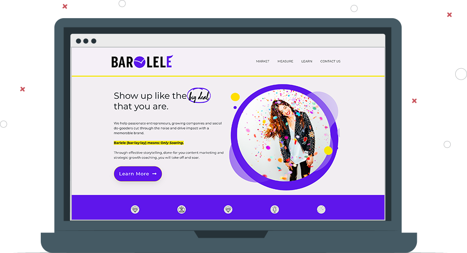 Barlele home page on a laptop