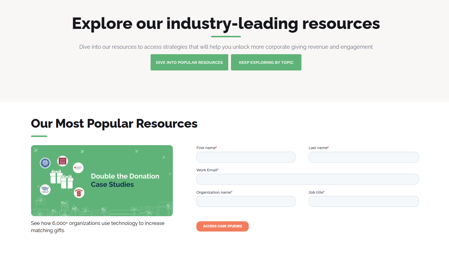 Double the Donation lead capture library