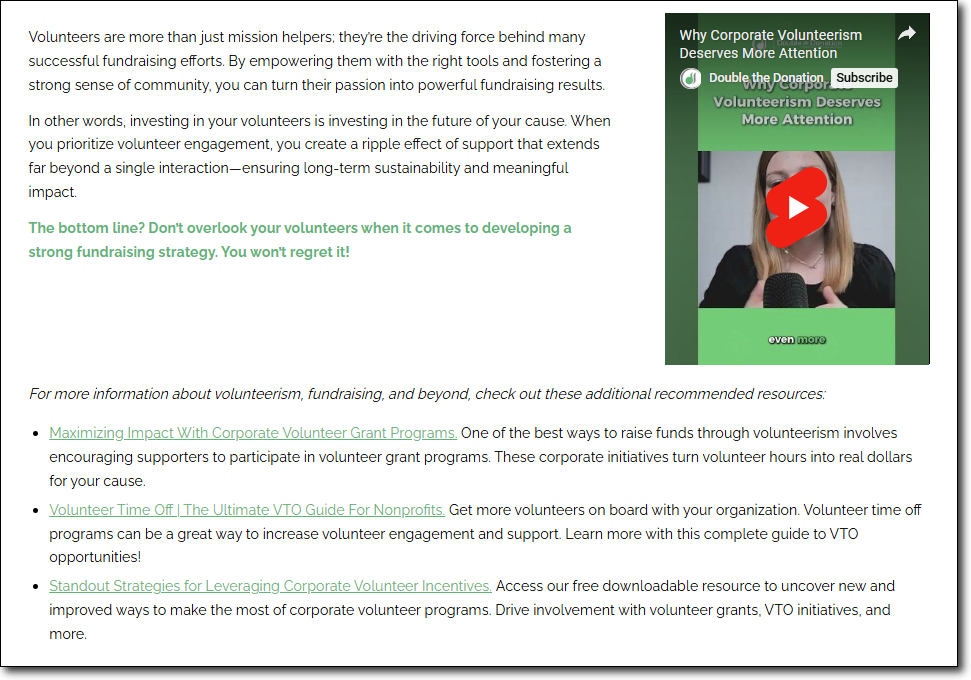 Example shortform video embedded in content