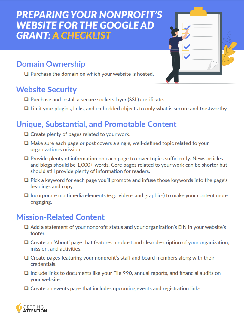 Getting Attention checklist example