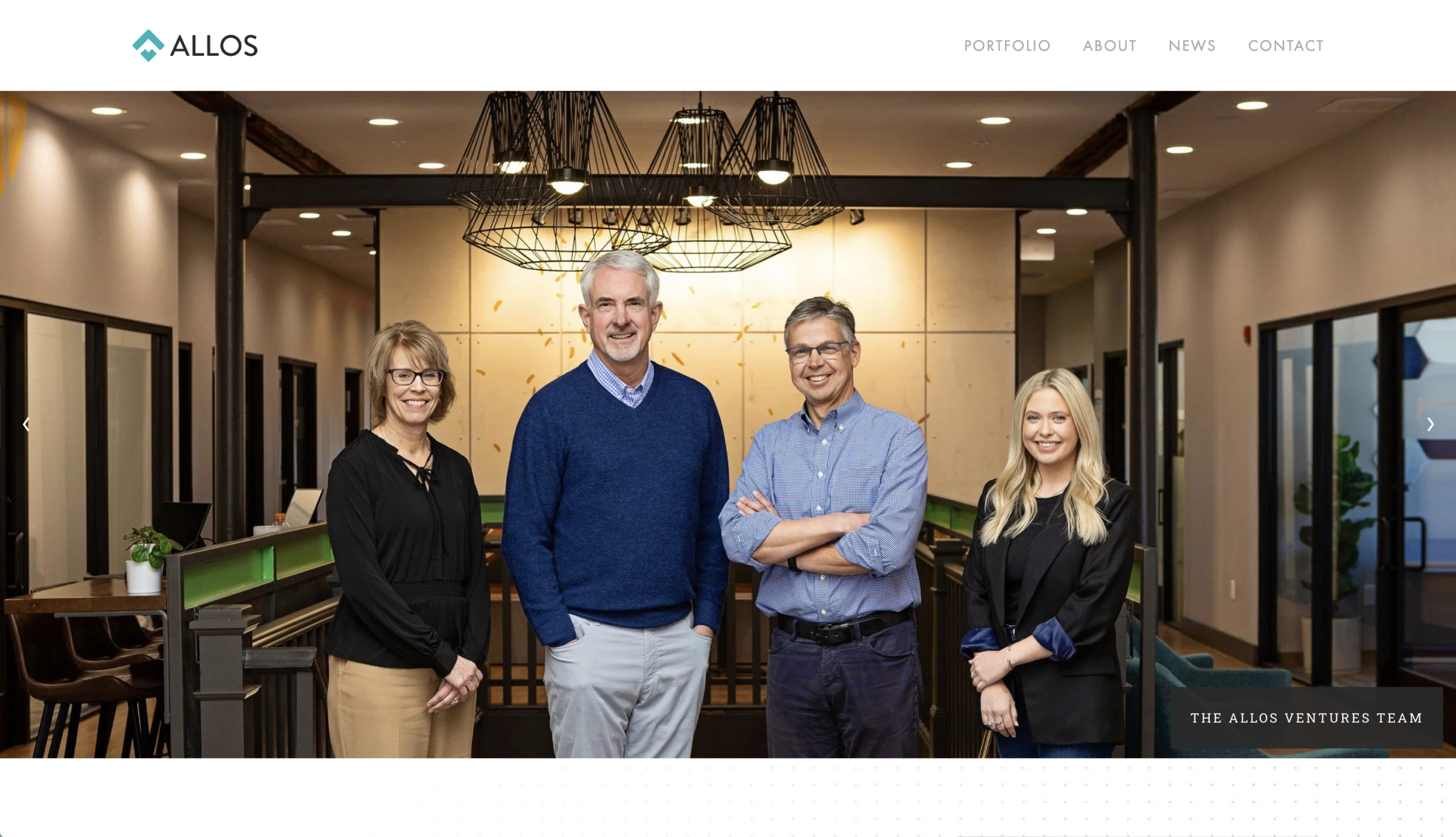 The Allos Ventures website homepage