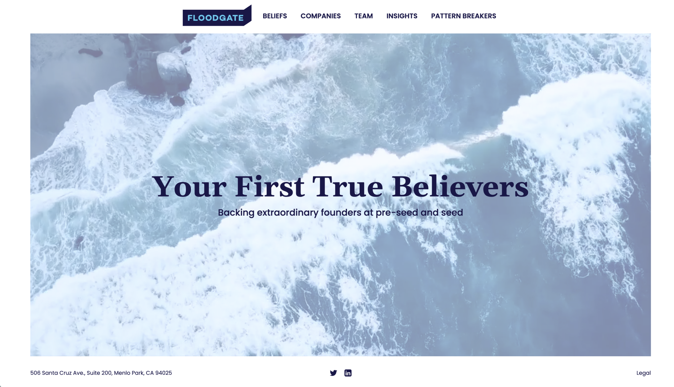 The Floodgate website homepage