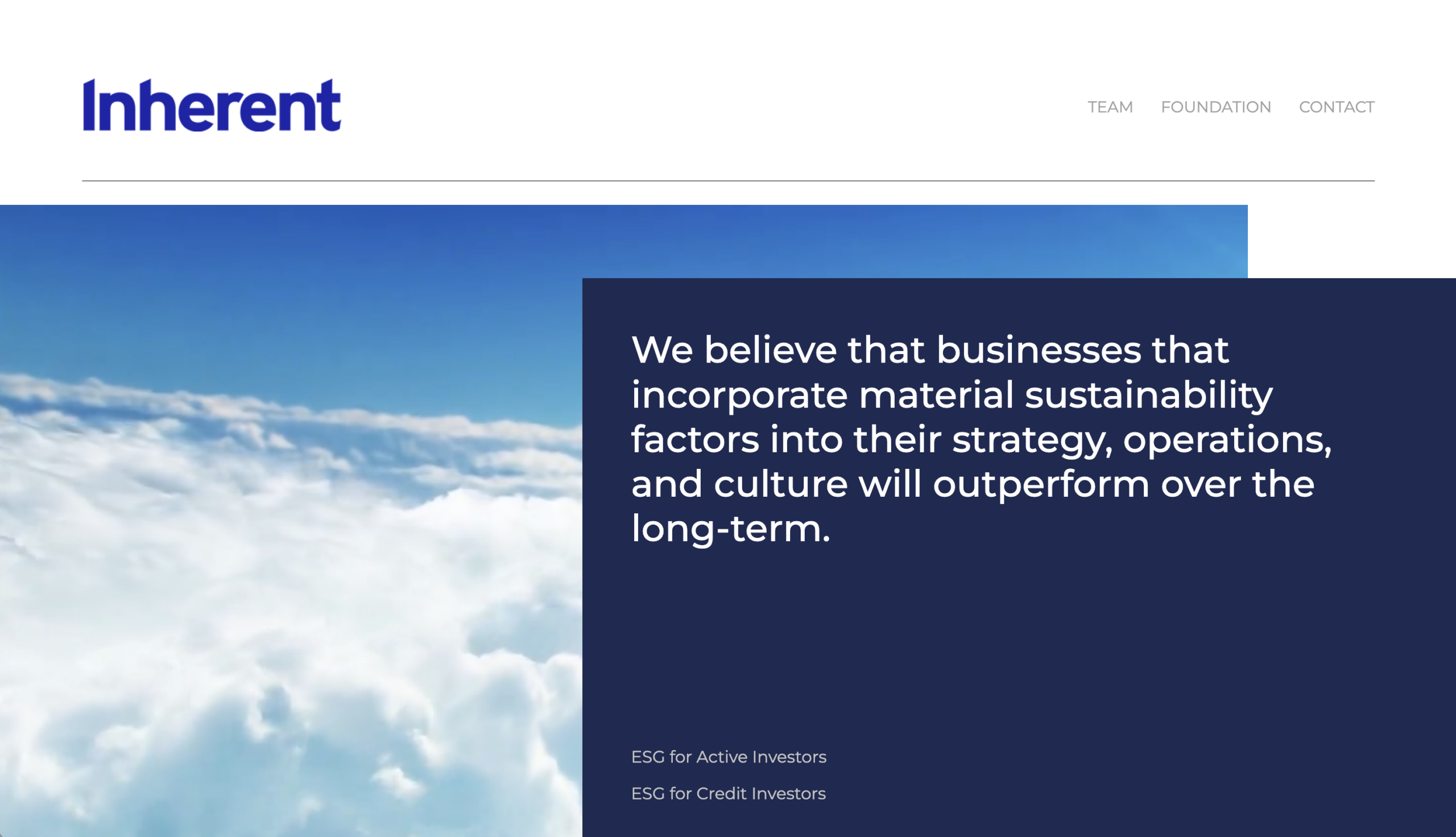 The Inherent Group website homepage