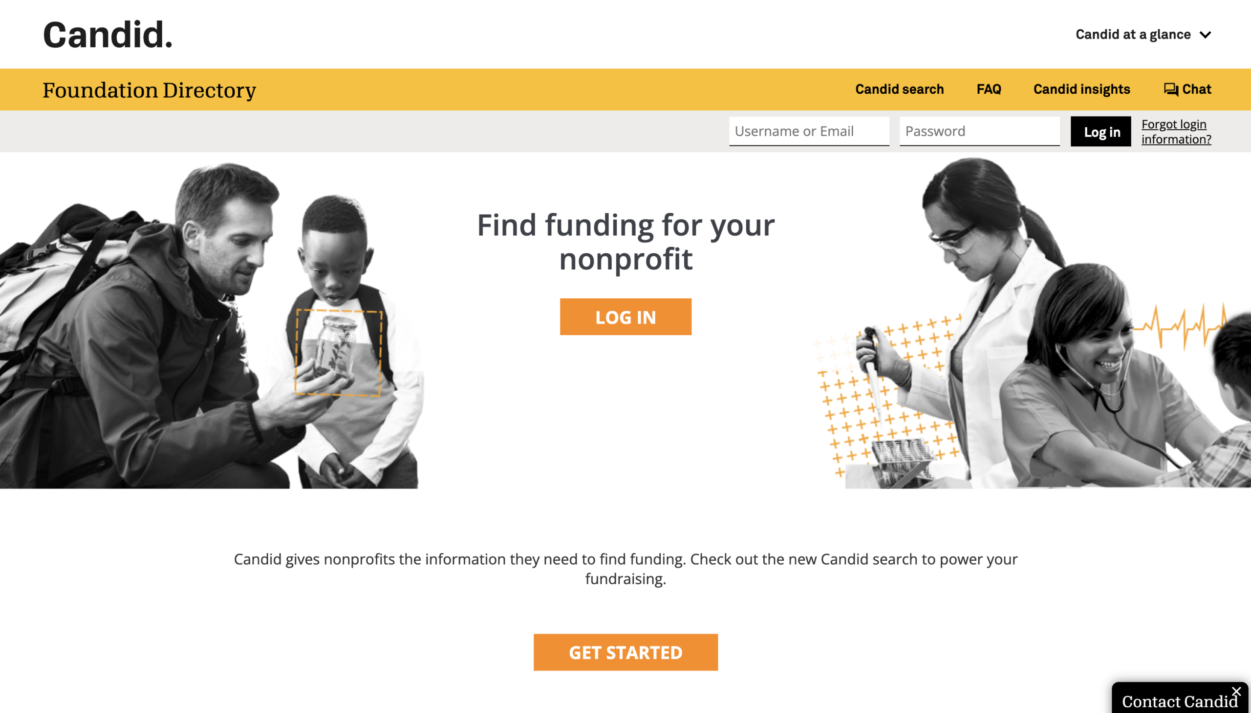 The Foundation Directory Online website homepage
